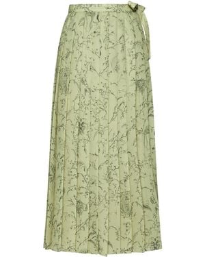 Fabiana Filippi Pleated Long Skirt - Green