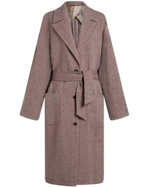Etro Belted Drop Shoulder Coat - Brown