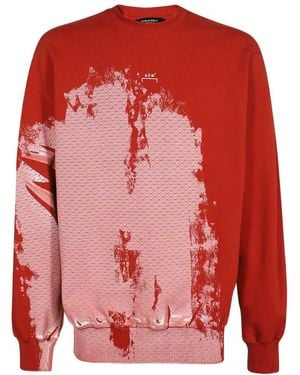 A_COLD_WALL* A-Cold-Wall* Tie-Dye Effect Crewneck Long-Sleeved Sweatshirt - Red