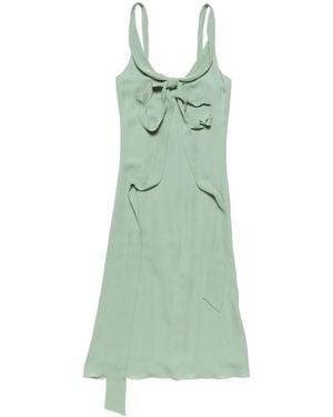 Acne Studios Bow-Detail Silk Midi Dress - Green