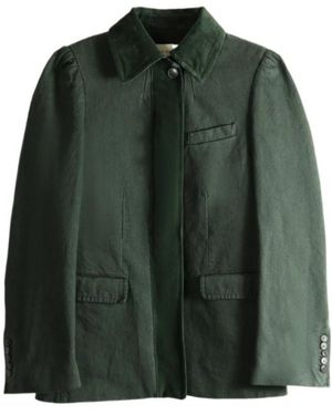 Dries Van Noten Dyed Boxy Fit Denim Jacket - Green