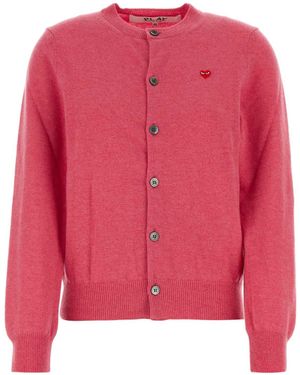 COMME DES GARÇONS PLAY Wool Cardigan - Pink
