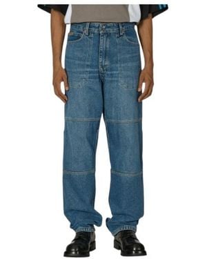 Martine Rose Reversible Camo Jeans - Blue