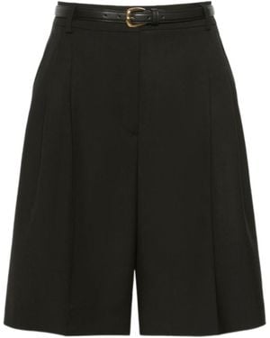 Max Mara Studio Adorno Pleated Bermuda Shorts - Black