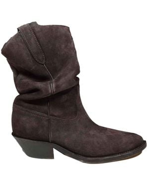 Maison Margiela Tabi Ruched Western Boots - Brown