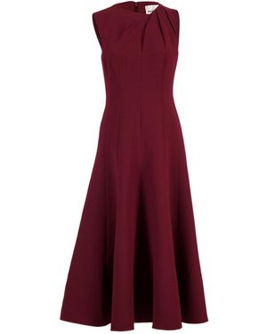 Roland Mouret Draped Asymmetric-Strap Midi Dress - Red