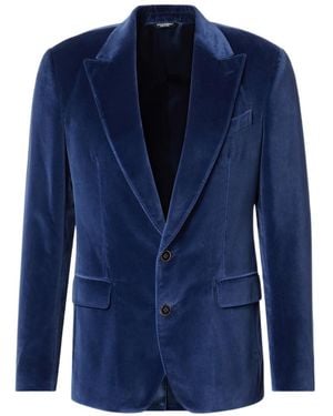 Dolce & Gabbana Cotton Velvet Blazer - Blue