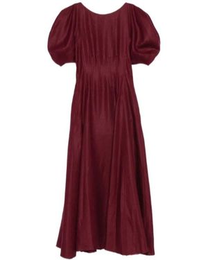 Gabriela Hearst Puff-Sleeve Maxi Dress - Red