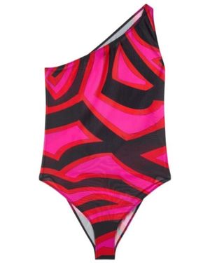 PUCCI Labirinto-Print One-Shoulder Bodysuit - Pink