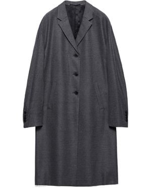Prada Single-Breasted Cashmere And Wool Coat - Gray