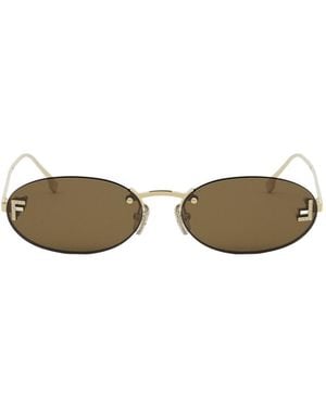 Fendi Eyewear Oval Frame Sunglasses - Multicolour