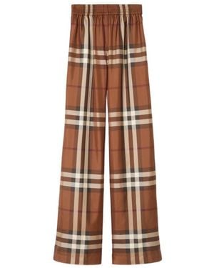 Burberry Checked Elasticated Waistband Trousers - Multicolour