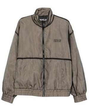 Versace Jeans Couture Logo-Print Zip-Up Jacket - Brown