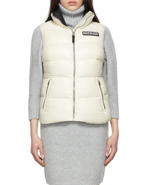 Mackage Logo Quilted Down Vest - Grey