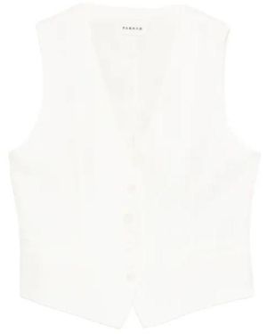 P.A.R.O.S.H. V-Neck Button Jacket - White