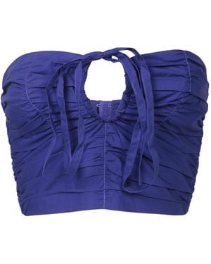forte_forte Gathered Bustier Top - Blue