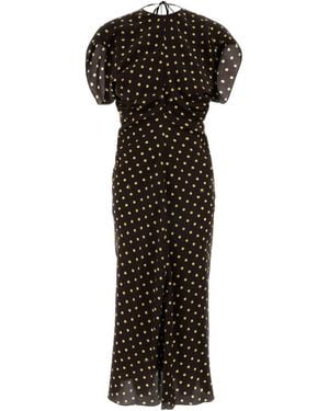 Marni Printed Flared Crepe Dress - Black