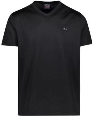 Paul & Shark V-Collar Short-Sleeved T-Shirt - Black