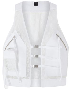 Pinko Multi-Pocket Vest - White