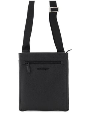 Ferragamo Logo-Plaque Messenger Bag - Black