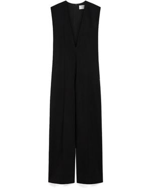 Sportmax V-Neck Sleeveless Jumpsuit - Black