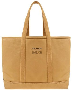 COACH Utility Stitched Detail Tote Bag - Natural