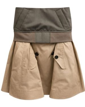 Sacai Panelled Buttoned Skirt - Natural