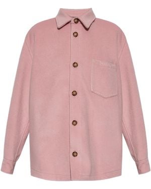 Marni Logo-Embroidered Shirt Jacket - Pink