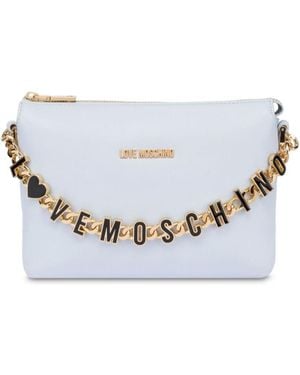 Moschino Logo-Chain Cross Body Bag - White