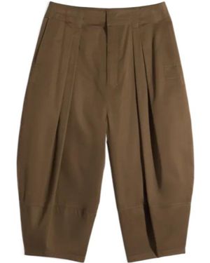 Lemaire Pleat Detailed Balloon Bermuda Shorts - Green