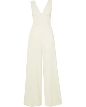 Emilia Wickstead Crepe One-Piece Wide-Leg Trousers - White