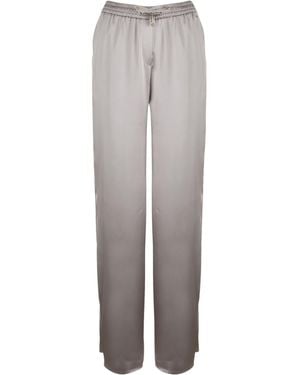 Herno Wide Leg Satin Pants - Gray
