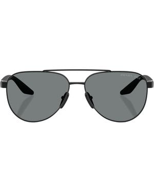 Prada Linea Rossa Pilot-Frame Sunglasses - Metallic