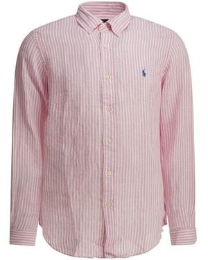 Polo Ralph Lauren Striped Linen Shirt - Pink