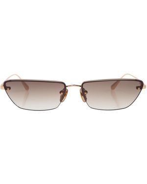 Linda Farrow Cleo Rectangular Frame Sunglasses - White