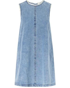 FRAME Crochet Tide Organic Cotton-Blend Mini Dress - Blue