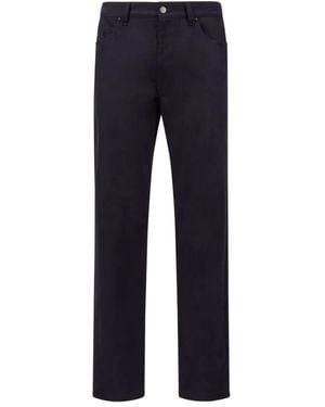 Moncler Logo Patch Straight-Leg Pants - Blue