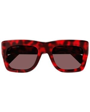 Gucci Eyewear Square Frame Sunglasses - Red