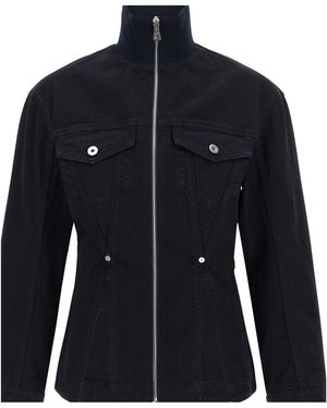 Jean Paul Gaultier High Collar Casual Jacket - Blue