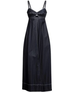 Tory Burch Cutout Cotton-Poplin Maxi Dress - Blue