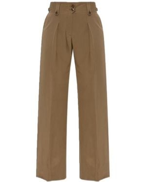 Tom Ford Pleated Button-Fastening Trousers - Natural
