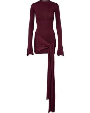AYA MUSE Draped Silk-Blend Jersey Minidress - Purple
