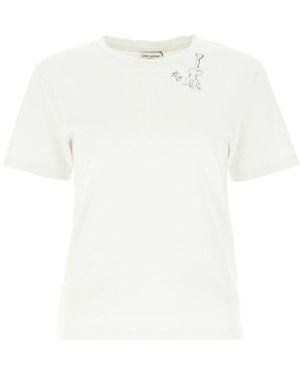 Saint Laurent Guitar Motif T-Shirt - White