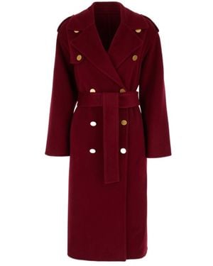 Alberta Ferretti Long-Sleeved Coat - Red