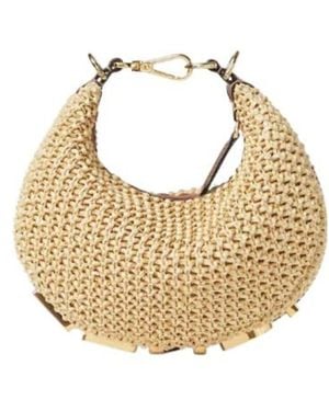 Fendi Mini Graph Raffia Tote Bag - Natural