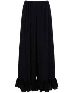 Chloé Silk Crêpe De Chine Wide-Leg Trousers - Black