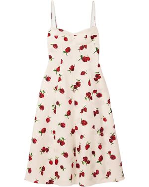 KHAITE Isabella Floral-Print Midi Dress - Pink