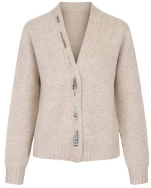 Fabiana Filippi Long-Sleeved Knitted Cardigan - Natural