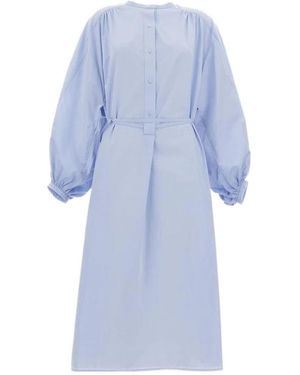 Loulou de Saison Vitti Belted Shirt Dress - Blue