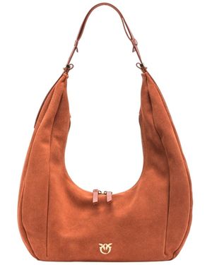Pinko Zip-Fastening Slouchy Shoulder Bag - Orange